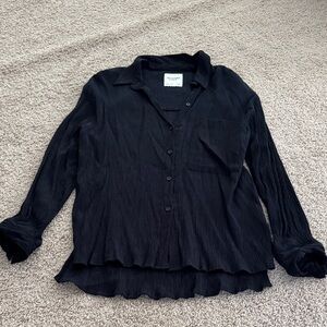 Black Button-Up Women's Top